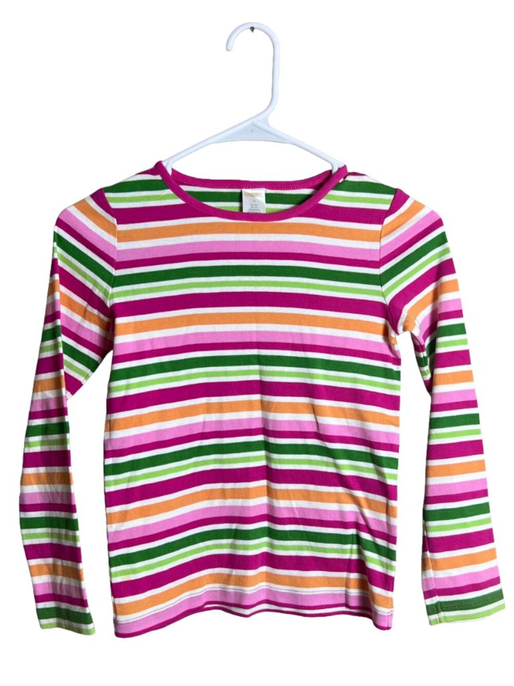 Vintage Gymboree Striped Long‎ Sleeve Shirt Pink Green 8